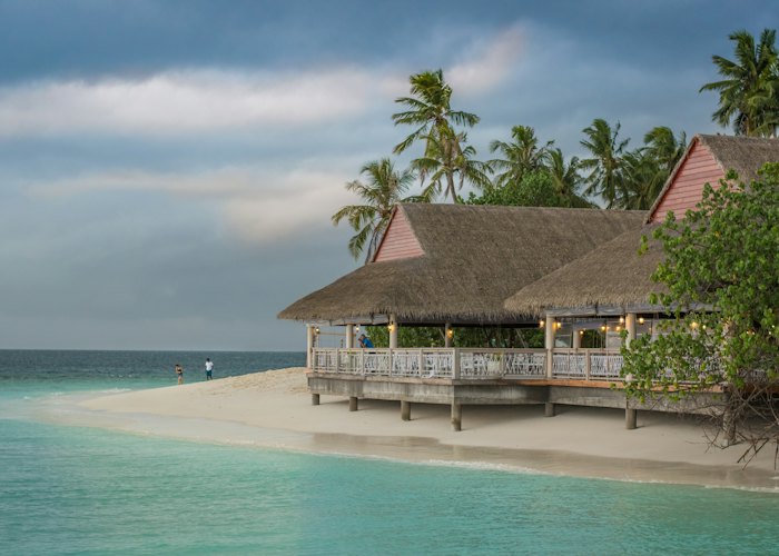 Beach bungalow on white sand